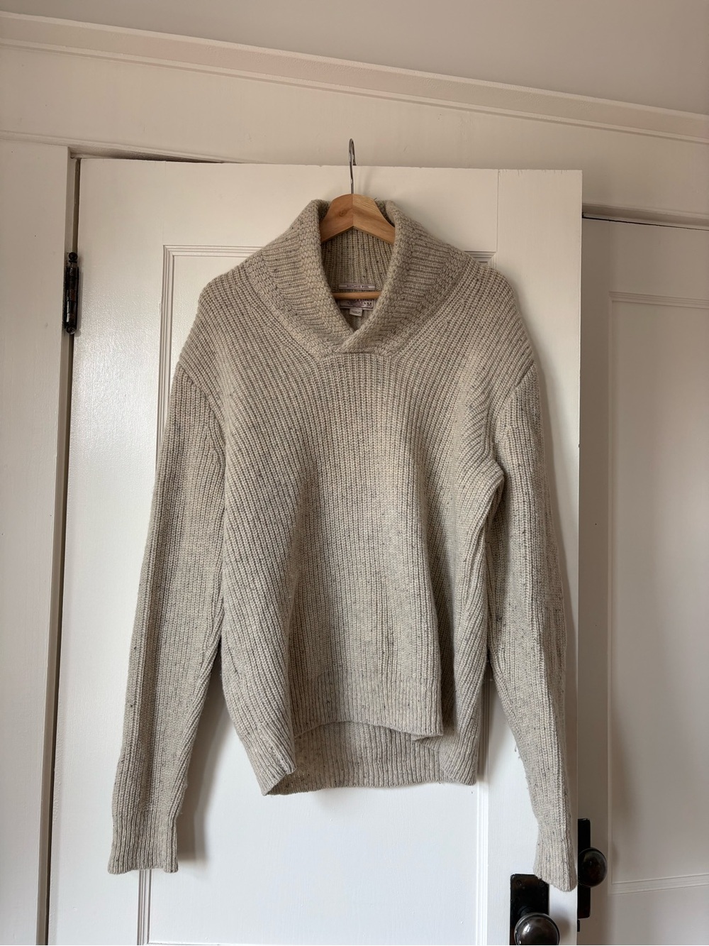 Vintage J Crew Wallace and Barnes Shetland Wool hawl-style collar pull over